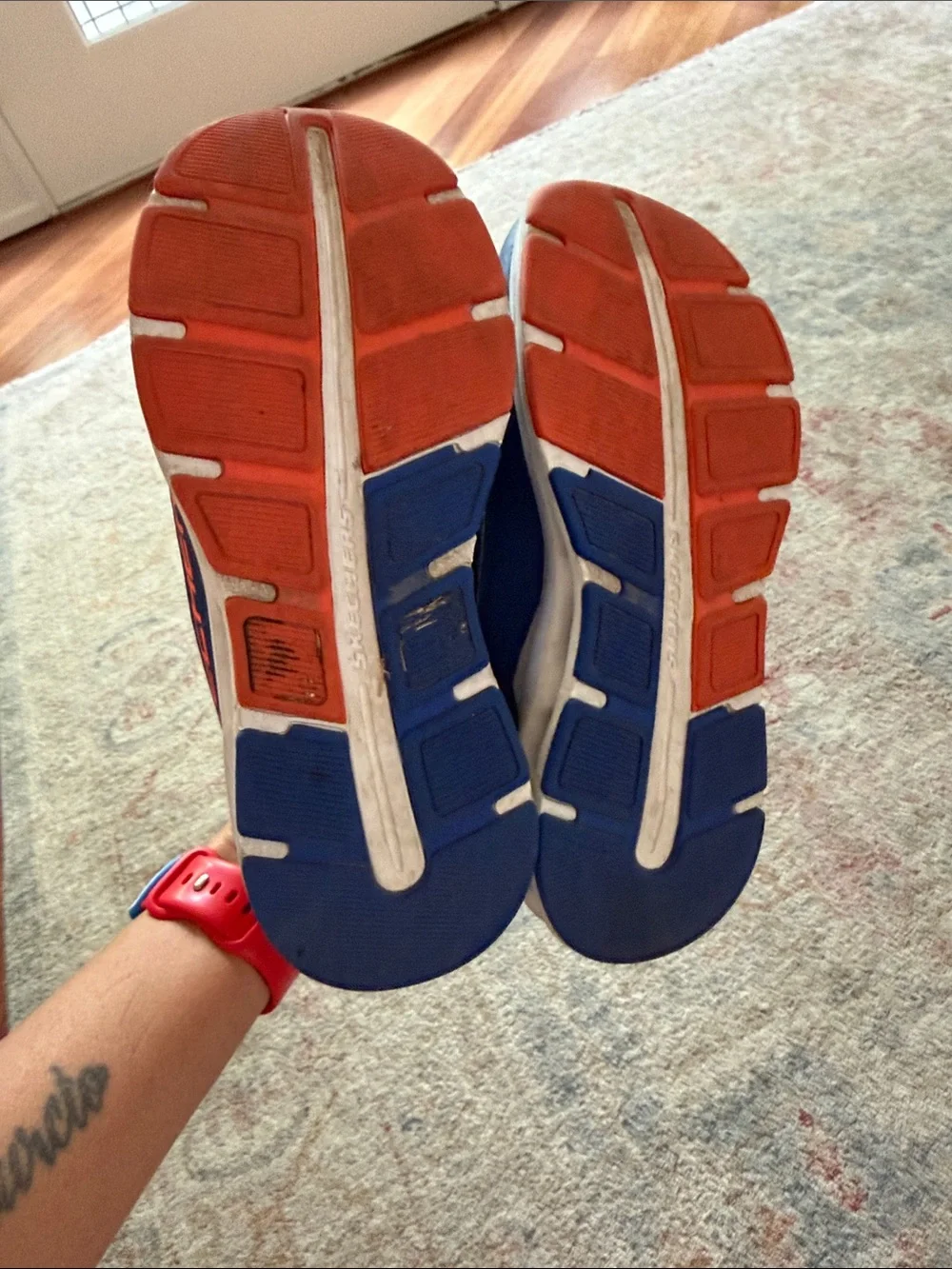 Skechers Kids Blue and Orange Athletic Sneakers